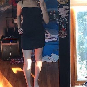 black mini dress